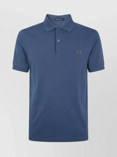 Fred Perry Polo Shirt With Short Sleeves And Collar In Blue