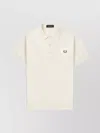 Fred Perry Polo Shirt With Short Sleeves And Ribbed Cuffs In Neutral