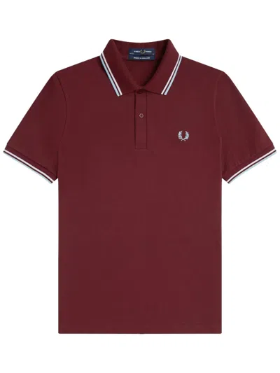 Fred Perry Polo With Logo In Burgundy