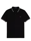 Fred Perry Logo-embroidered Polo Shirt In Black