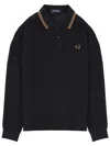 Fred Perry Black Cotton Polo Shirt In Black