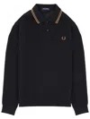 Fred Perry Black Cotton Polo Shirt In Black