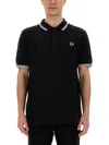 Fred Perry Twin Tipped Polo Shirt In Black