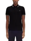 Fred Perry Twin Tipped Polo T Shirt Green In Black