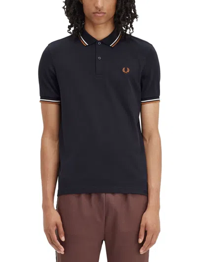 Fred Perry Polo With Logo In Blue