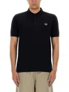 Fred Perry Embroidered Logo Polo Shirt In Blue