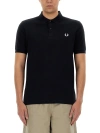 Fred Perry Embroidered Logo Polo Shirt In Blue