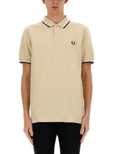Fred Perry Polo With Logo In Powder