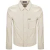 Fred Perry Poplin Overshirt Beige In Neutral