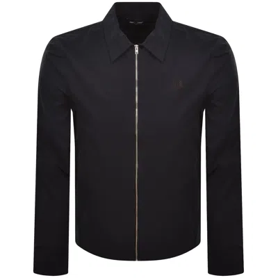 Fred Perry Poplin Overshirt Navy In Blue