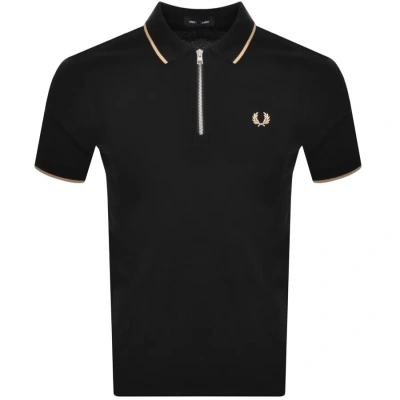 Fred Perry Logo-embroidery Cotton Polo Shirt In Black