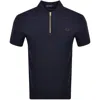 FRED PERRY FRED PERRY QUARTER ZIP POLO T SHIRT NAVY