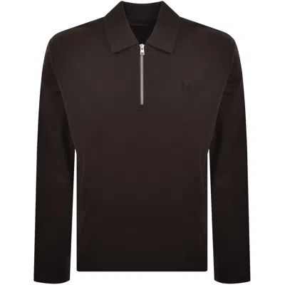 Fred Perry Quarter Zip Sweatshirt Rich Brown