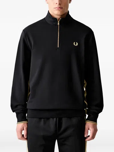 Fred Perry Quarter-zip Sweater In Black
