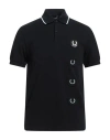 Fred Perry Raf Simons  Man Polo Shirt Black Size Xl Cotton In Black