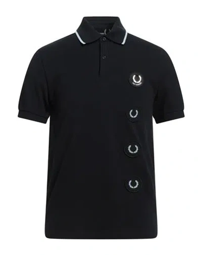 Fred Perry Raf Simons  Man Polo Shirt Black Size Xl Cotton