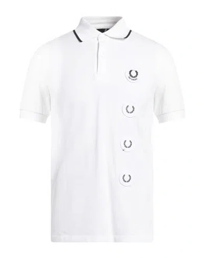 Fred Perry Raf Simons  Man Polo Shirt White Size Xl Cotton