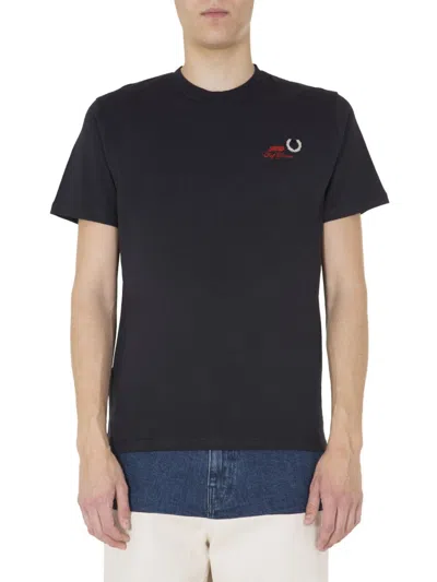Fred Perry Raf Simons Round Neck T-shirt In Black