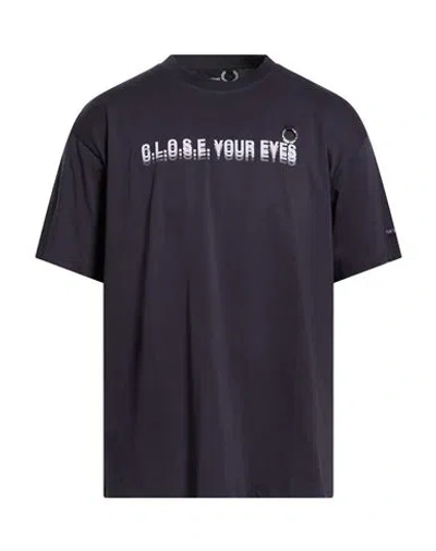 Fred Perry Raf Simons X  Man T-shirt Navy Size S Cotton In Black