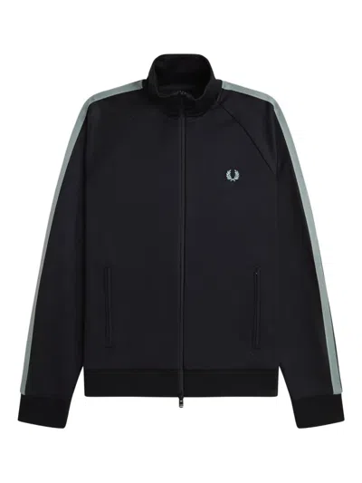 Fred Perry Raglan-sleeve Track Jacket In Black