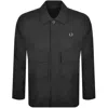 Fred Perry Raglan Utility Overshirt Black In Black