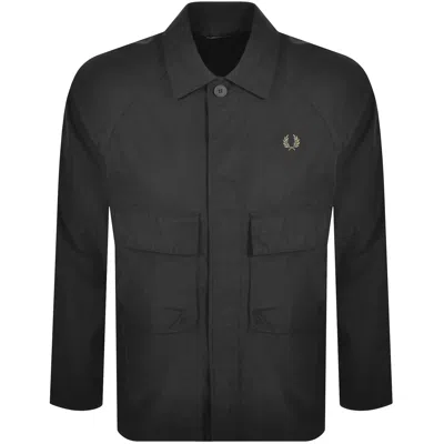 Fred Perry Raglan Utility Overshirt Black