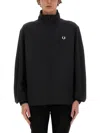 Fred Perry Relaxed-fit Jacket With High Collar And Full Zip Closure