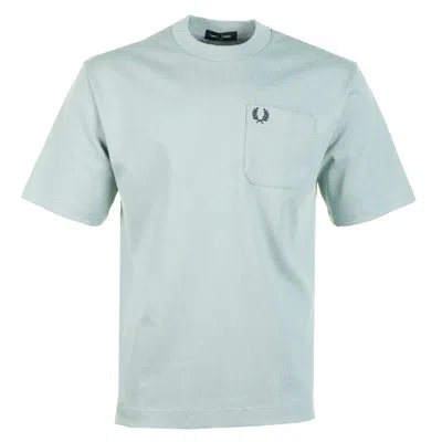Fred Perry Relaxed Pocket T Shirt Silver Blue In Green