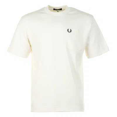 Fred Perry Relaxed T Shirt Ecru In Blue