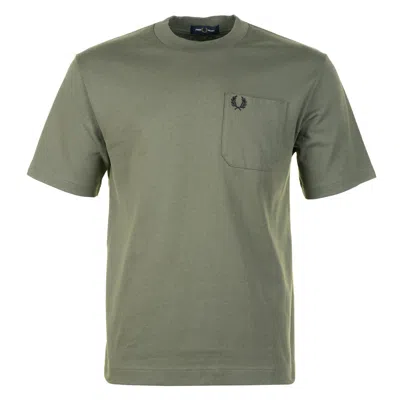Fred Perry Relaxed T Shirt Laurel Wreath Green In Blue