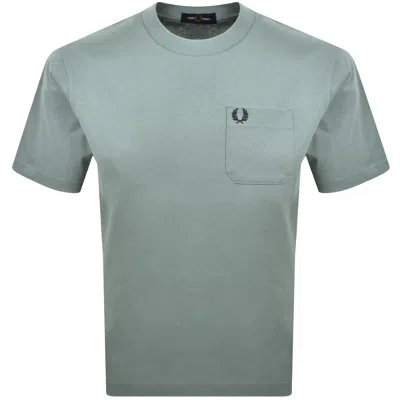 Fred Perry Relaxed T Shirt Silver Blue In Green