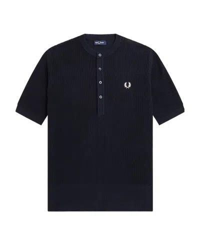 Fred Perry Rib Sweater In Navy