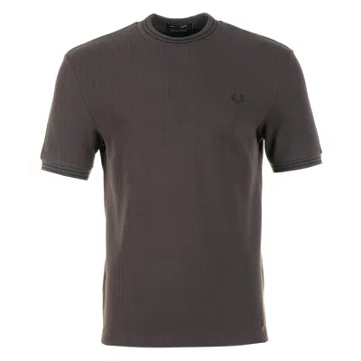 Fred Perry Ribbed Jersey T Shirt Rich Brown