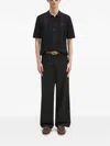 Fred Perry Ribbed-panels Polo Shirt In Black