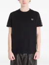 Fred Perry Cotton T-shirt With Embroidered Logo In Black