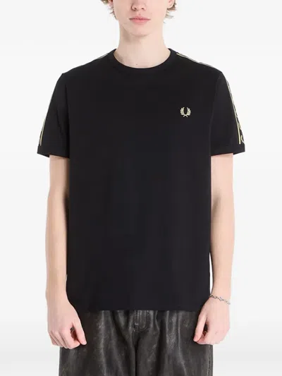 Fred Perry Cotton T-shirt With Embroidered Logo In Black