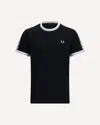 Fred Perry Ringer Cotton Jersey T-shirt In Black
