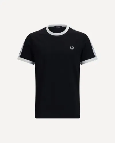 Fred Perry Ringer Cotton Jersey T-shirt In Black