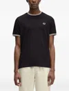 Fred Perry Ringer Laurel T-shirt In Black