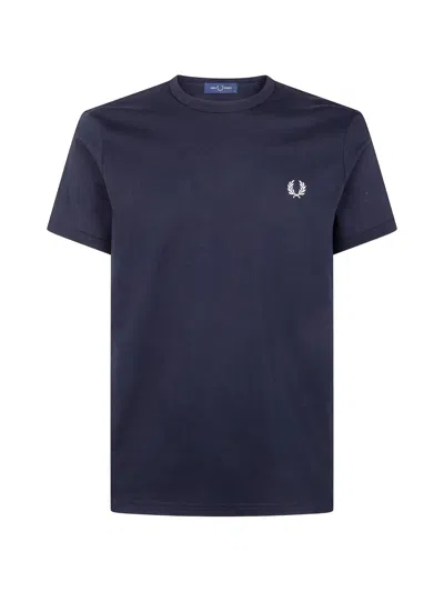 Fred Perry Ringer Short-sleeve T-shirt In Blue