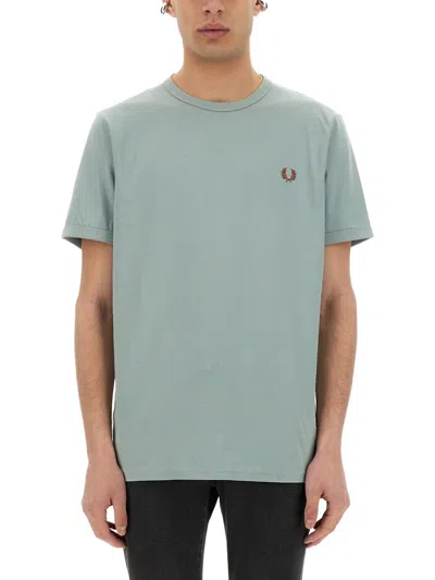 Fred Perry Ringer T-shirt In Baby Blue
