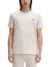 Fred Perry Classic Crew Neck Tee In Beige