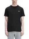 Fred Perry Logo-embroidered Cotton T-shirt In Black