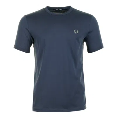 Fred Perry Ringer T Shirt Dark Airforce In Multi