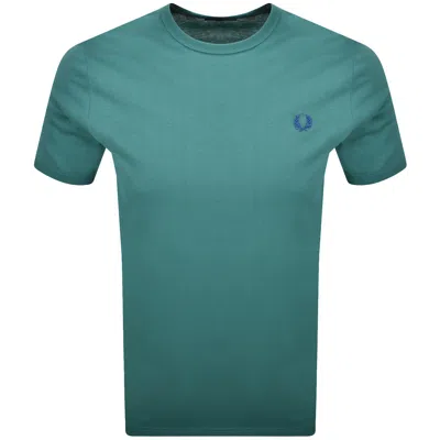 Fred Perry Ringer T Shirt Deep Mint Green