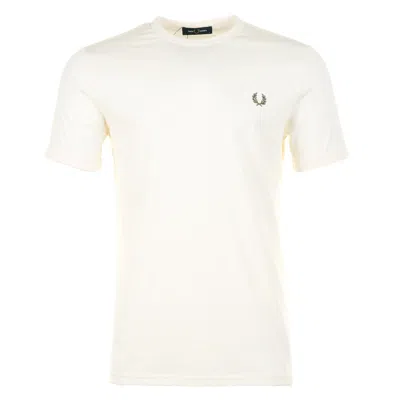 FRED PERRY RINGER T SHIRT ECRU