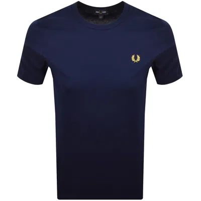 Fred Perry Ringer T Shirt French Navy In Blue