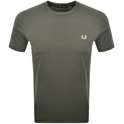 Fred Perry Ringer T Shirt Green