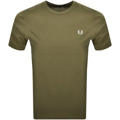 Fred Perry Ringer T Shirt Green