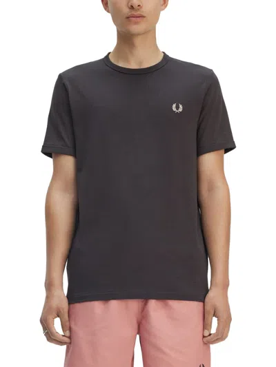 Fred Perry Ringer T-shirt In Grey